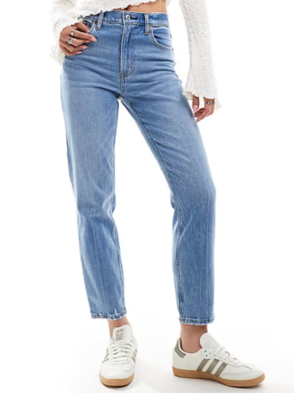 Abercrombie & Fitch Mid Wash High Rise Mom Jeans